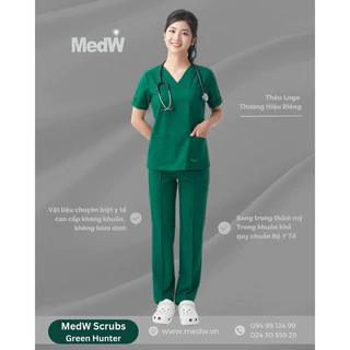 MedW Scrubs (Nữ ) Xanh Phẫu Thuật Bộ Quần và Áo Trang Phục Y Tế Phòng khám Bệnh Viện