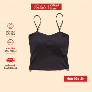 Áo 2 Dây Selala Cotton Có Đệm Nâng Ngực Tôn Dáng Nhẹ Nhàng Sexy 2D16