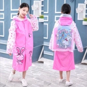 Áo Mưa Trẻ Em Họa Tiết Hoạt Hình Dễ Thương Ngộ Nghĩnh Có Chỗ Để Cặp Rộng Rãi Cho Bé (từ 6 đến 15 tuổi)