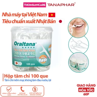Tăm chỉ nha khoa Oraltana - Lọ 100 que - tăm kẽ răng Oral Tana, xỉa răng, chăm sóc răng lợi tiêu chuẩn xuất Nhật