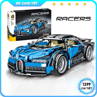 Bộ đồ chơi lắp ráp lego xe đua 1299 chi tiết, xếp hình lego xe đua Bugatti đồ chơi cho bé