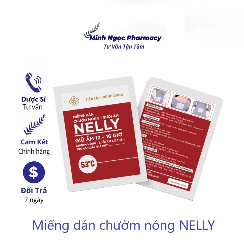 Miếng Dán Giữ Nhiệt NELLY Giữ ấm lên đến 16h - Dán Nóng,Sưởi Ấm