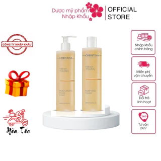 Sữa Rửa Mặt + Toner Christina Forever Young Moisturizing Facial Wash  Purifying Toner Cân Bằng Dưỡng Ẩm, Nước Hoa Hồng