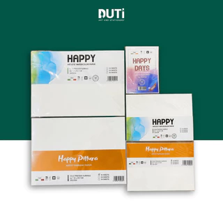 Giấy vẽ màu nước Happy chất lượng cao hạng Họa sĩ, dày 250/300gsm, Size A3/A4/A5/A6, Chính Hãng - Hoạ Cụ DUTi