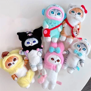 Móc khoá gấu bông mèo Mufusand cosplay các nhân vật Sanrio 16cm JUNNEW