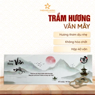 Nhang trầm vân mây Thiên Mộc Hương thơm thoang thoảng dịu nhẹ hộp 40 vân