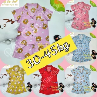 Đồ bộ trẻ em bé gái pijama lụa đùi viền đẹp