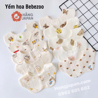 Yếm hoa Bebezoo cho bé chất liệu cotton mềm mịn dùng được 2 mặt họa tiết ngẫu nhiên - Chính hãng
