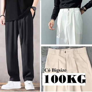 Quần Ống Suông Rộng KHUY GIỮA unisex, Vải tuyết mưa cao cấp, có Bigsize 103KG