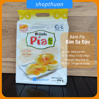 Bánh pía kim sa đậu Tân Huê Viên 480g ( 12 Cái ) - Bánh pía mini tan chảy