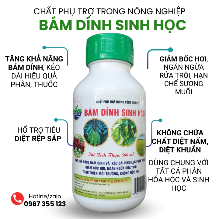 BÁM DÍNH SINH  HỌC 500ml Pha 800 lít  Tiết Kiệm Phân  Thuốc