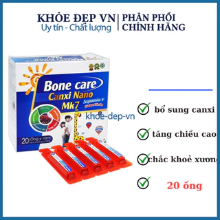 Siro Bone Care canxxi nano mk7 bổ sung canxi giúp tăng chiều cao, chắc khoẻ xương hộp 20 ống