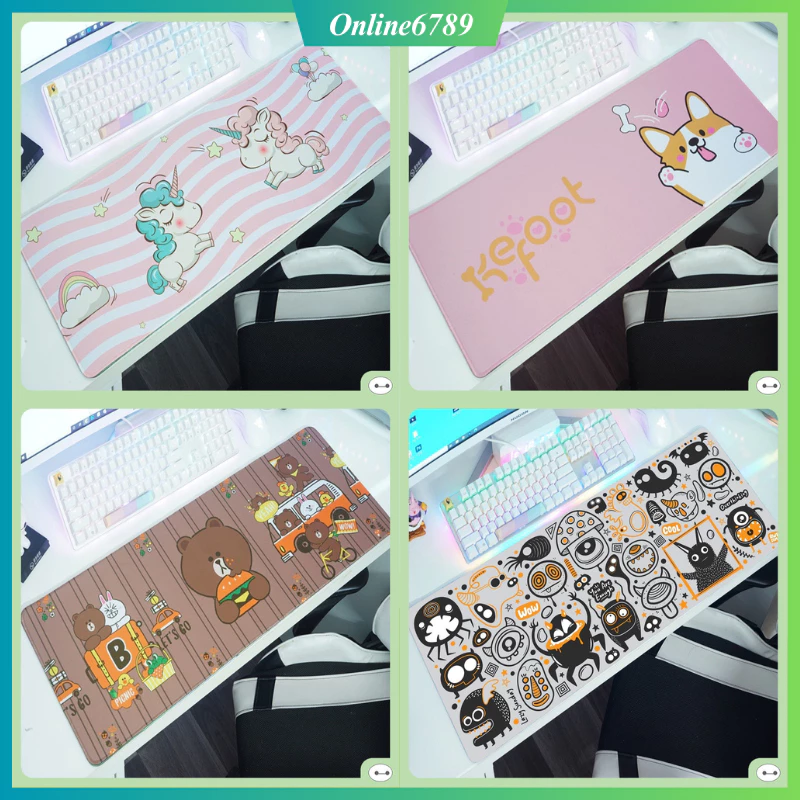 Miếng lót chuột cỡ lớn cute anime đa dạng, pad chuột 30x80cm siêu bền đẹp bảo hành 1 năm giặt thoải mái mã Kxz66