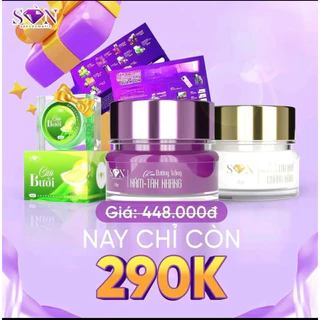 Combo Kem Face Nám Mụn Thâm + Kem Face Dưỡng Trắng Da Tiên SON Cosmetic Chính Hãng - Tặng Cao Bưởi