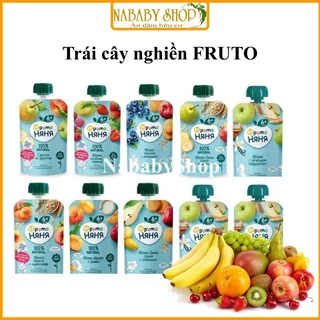 Trái cây nghiền Fruto Nga 90g, trái cây nghiền cho bé từ 4 tháng