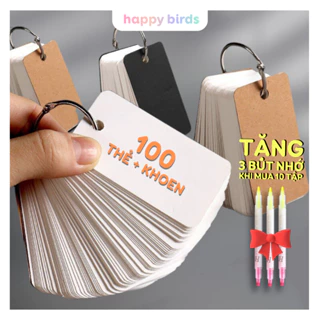 Thẻ học từ vựng flashcard 100 thẻ loại dày đẹp hỗ trợ học tiếng Anh, tiếng Trung, Nhật, Hàn HappyBirds