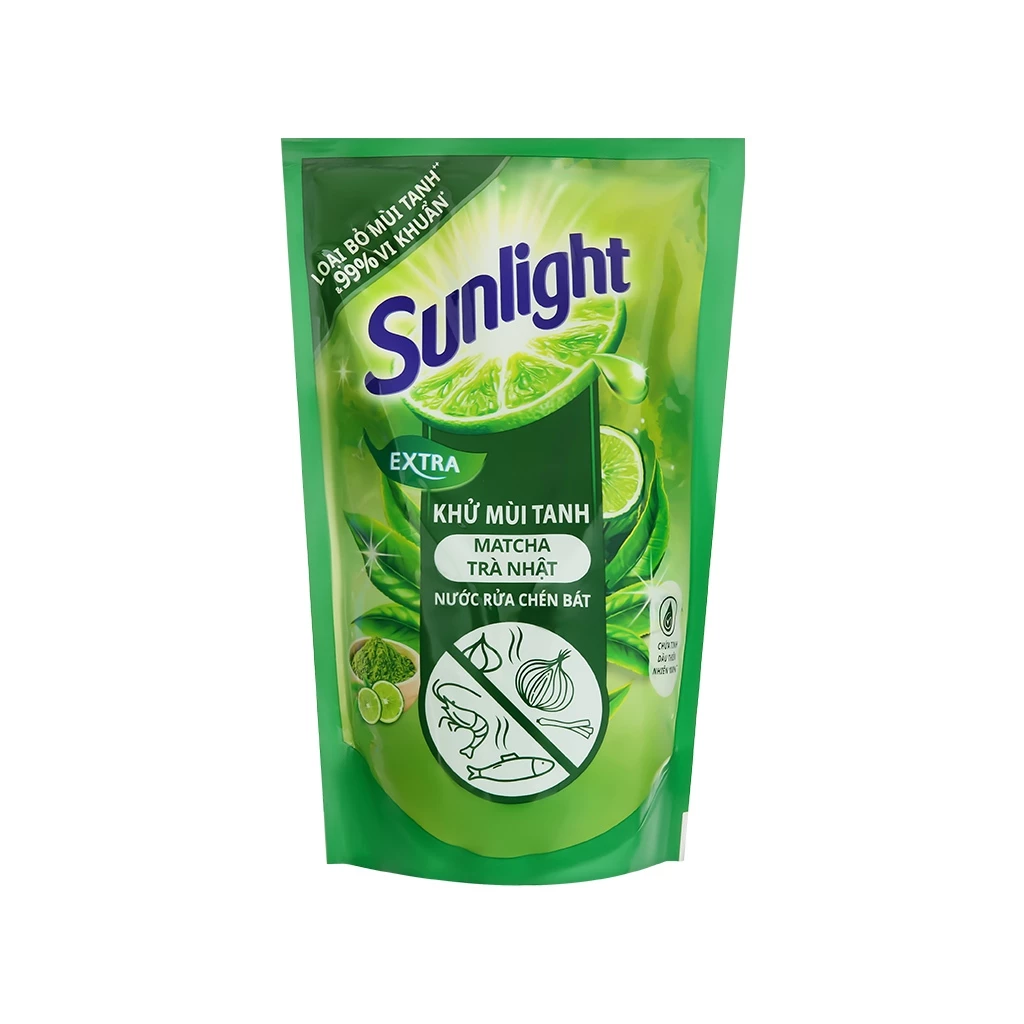 Túi nước Rửa Chén Khử Mùi Sunlight Trà Xanh Matcha Nhật Bản 750g