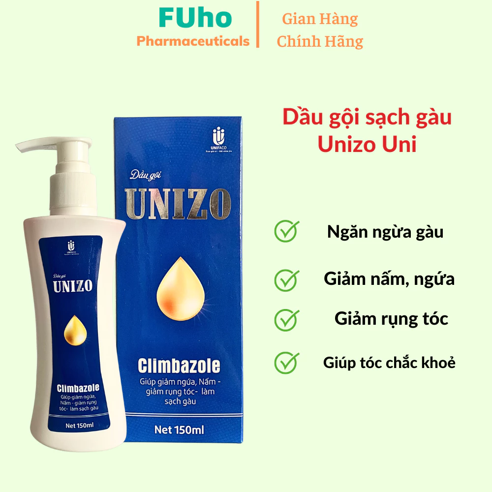 Dầu Gội Giảm Nấm Ngứa Unizo Uni, Ngăn ngừa nấm, ngứa, rụng tóc, giúp tóc mềm mượt Duocphamfuho 150ml