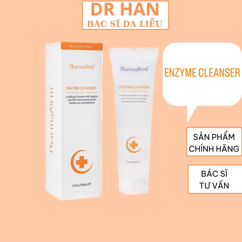 Sữa rửa mặt GEL tẩy tế bào chết, làm sạch bụi bẩn và cấp ẩm cho da Pharmaform Enzyme Cleanser Gel 150ml