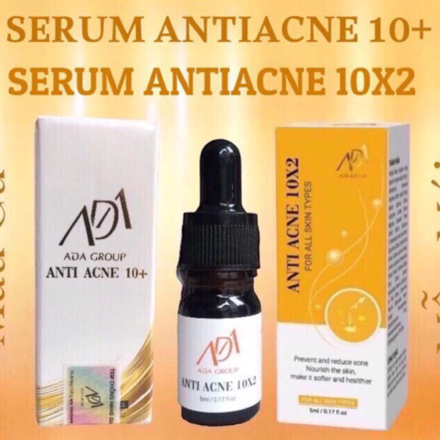 Serum mụn Antiacne 10+, 10x2 ADA Hỗ Trợ Mụn Viêm,Mụn Ẩn,Mụn đầu đen Thanh Lọc da,Thu Nhỏ Lỗ Chân Lông