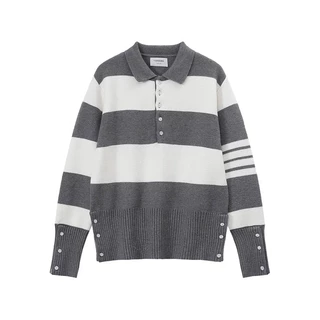 Áo len nam nữ cổ polo Thom Browne TB kẻ sọc ngang thanh lịch(Emilio Len01)