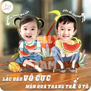 Standee lắc đầu 2 đầu in theo yêu cầu, đồ trang trí siêu cute cho xe hơi, bàn làm việc