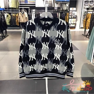 Áo Nỉ Sweater Chính Hãng MLB Argyle Front Pattern Overfit Sweatshirt New York Yankees 3AMTY0124