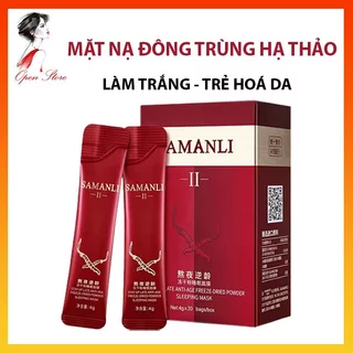 Mặt Nạ Ngủ Đông Trùng Hạ Thảo Hộp 20 Gói Chống Lão Hóa, Mặt Nạ Ngủ Collagen Tái Tạo Phục Hồi Da Giảm Nếp Nhăn Trắng Da