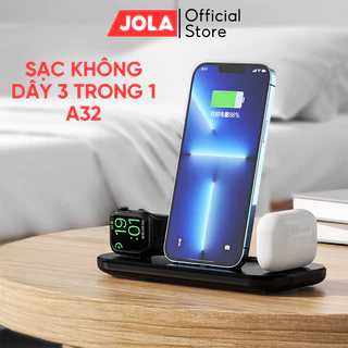 Sạc không dây A32 sạc nhanh, không nóng máy, đế sạc không dây 3 trong 1 đa chức năng