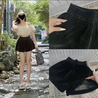 Quần Short Nữ Chất Nhung Mịn Cạp Cao Trơn Siêu Hack Dáng Thanh Tâm Boutique