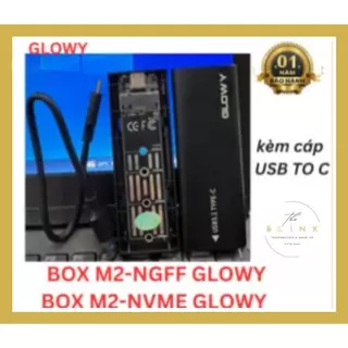 Box SSD M2, NVMe chuẩn TYPE-C, SATA 3.1 Hiệu GLOWY, Vỏ Nhôm, Bảo Hành 12 Tháng, 1 Đổi 1