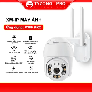 ngoài trời Camera An Ninh TYZONG PRO XM CCTV V380 Pro 360 Độ 1080P FHD WiFi IP-IP66 IR Chống Nước