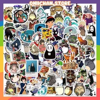 Bộ 100 sticker hình dán phong cách Studio Ghibli chống thấm nước dùng trang trí sổ tay điện thoại laptop