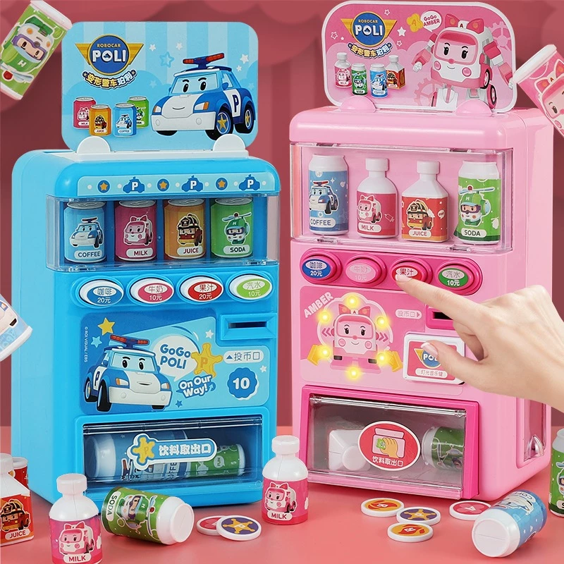 Đồ Chơi Máy Bán Nước Tự Động Trẻ Em Poli Robocar, Hello Kitty, Biệt Đội Chó Cứ Hộ Sài Pin Có Đèn Âm Thanh