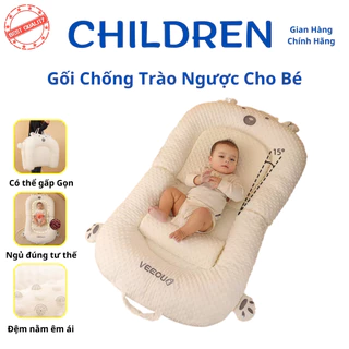 Đệm gối ngủ cho bé chống trào ngược CHILDREN cao cấp,thiết kế gấp gọn rộng rãi tặng kèm phụ kiện -Bảo hành 12 tháng|TH03