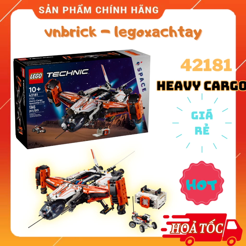 LEGO Technic 42181 VTOL Heavy Cargo Spaceship Tàu Vũ Trụ Hạng Nặng