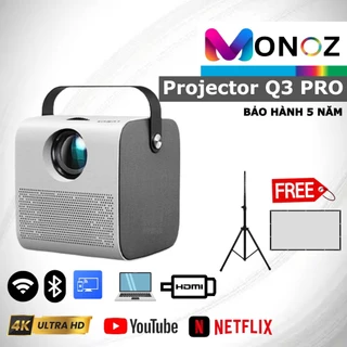 Máy chiếu Q3 Pro độ phân giải 4K UHD, tích hợp hệ điều hành Android, thiết kế chất lượng cao WIFI LED LCD 4K HD 1080p