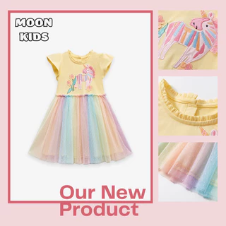 Váy bé gái Little Maven váy hè cotton vàng pony HSJD728