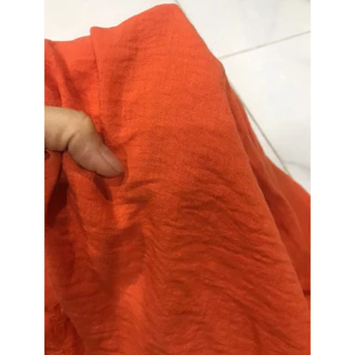Vải Linen màu cam cà rốt co giãn dày vừa mềm rũ (khổ 1m4)may đầm váy,quần suông ,Comple