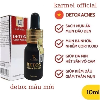 Serum giảm mụn mờ thâm- KARMEL Detox acnes 10ml , giảm mụn ẩn mụn đầu đen bã nhờ da sần vỏ cam kamel