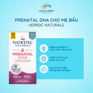 DHA cho mẹ bầu Nordic Naturals Prenatal DHA hỗ trợ sức khoẻ mẹ và bé 90 viên