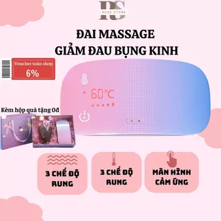 Máy massage bụng kinh, Máy chườm bụng kinh cảm ứng tặng kèm hộp quà kết hợp massage chườm ấm giảm đau bụng, combo máy