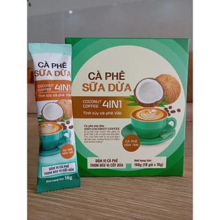 (Hộp 10 gói) Cà Phê Sữa Dừa 4in1 EVEREST. Cafe Hòa Tan 4in1, Đậm Vị Cà Phê, Thơm Béo Cốt Dừa SU20