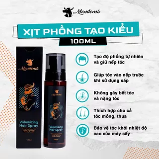 Xịt Phồng Tạo Kiểu Menitems, Tạo độ phồng tự nhiên, giữ nếp, Không gây bết tóc 100ML