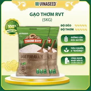 Combo 2 Gạo Thơm RVT Vinaseed túi 5kg - Hạt dẻo thơm hoa lài nhẹ