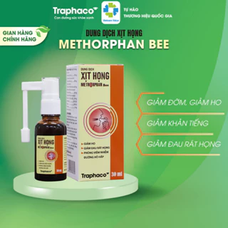 Xịt Họng METHORPHAN BEE Traphaco Hỗ Trợ Giảm Ho Ngứa Họng Cho Người Lớn Trẻ Em Hộp 1 Lọ 30ml