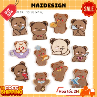 Miếng vá dán quần áo rách, hình dán áo bị rách Hình Gấu Teddy Bear Dễ Thương Maidesign