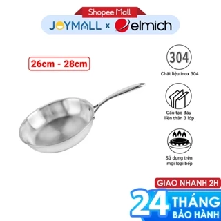 Chảo nguyên khối sâu lòng inox 304 cao cấp Trimax EL-3846MOL 26cm, EL-3846LOL 28cm, Hàng chính hãng - JoyMall