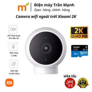 Camera wifi ngoài trời Xiaomi 2K, góc rộng siêu nét, chống nước IP67, Hỗ Trợ Đàm Thoại 2 Chiều Cảnh Báo Chuyển Động