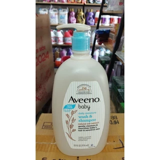 sữa tắm gội Aveeno Baby Daily Moisture Wash & Shampoo 976 ml